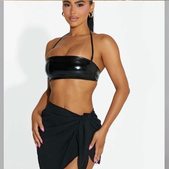 NWT Naked Wardrobe Vinyl Swimsuit - Size M - Picture 4 of 9